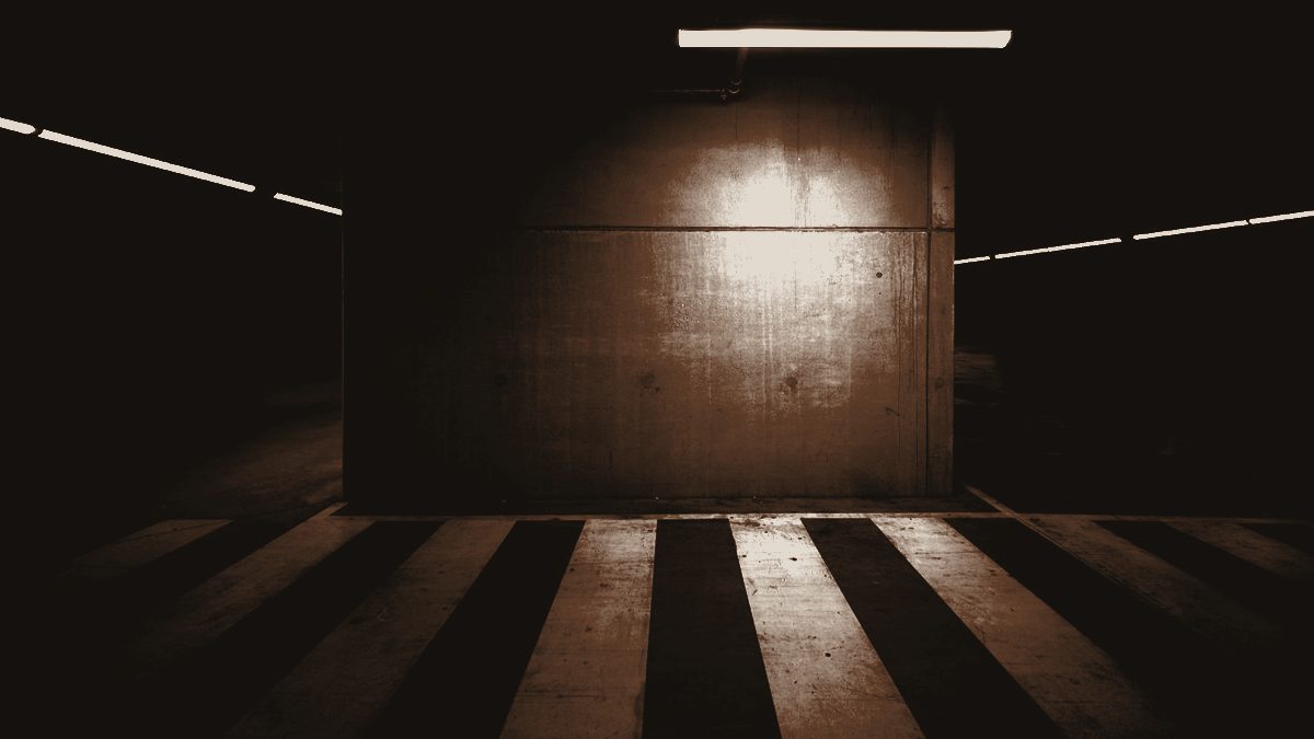 Minimal concrete architecture lit from above