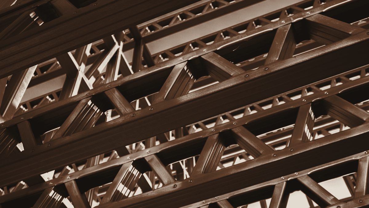 An interlocking steel structural framework